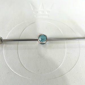 Pandora sterling silver and light blue cz charm